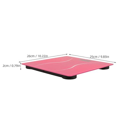 Rechargeable Digital Bathroom Scale for Body Weight High Accuracy Household Weight Scale with Sleek Design for Family Use in Bathroom Bedroom Pink Accent