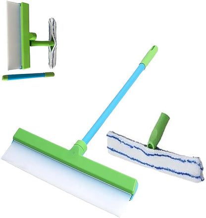 Aquaswipe Window Squeegee，Silicone Window Squeegee Kit，Shower Squeegee for Glass Doors,Aqua Blade Window Cleaning Kit, for Home Shower Car Windshield(1 Set)（Blue-White）