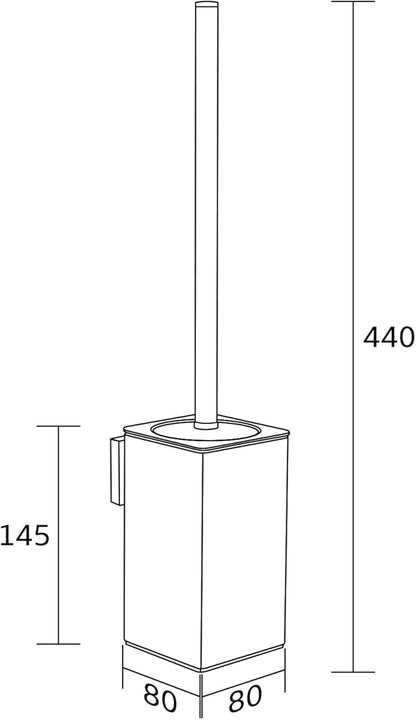 BVL Toilet Brush and Holder Black Toilet Bowl Brush for Ceaning with Stainless Steel Handle Wall Mounted