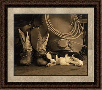 Wall Art Giant | Cowboy Puppy | Framed Western Print | Various Styles