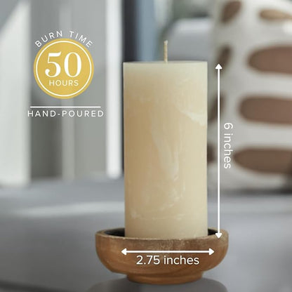 Simply Soson Citrus Scented Candle - 1 Piece 3x6 Ivory Pillar - Aromatherapy Gift for Home and Women