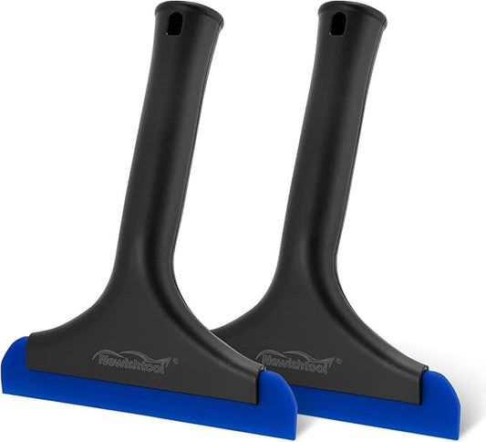 NEWISHTOOL Small Squeegee for Car Windows, Mirrors, Auto Glass, Super Flexible Silicone Squeegee Car Washing Windshield Squeegee, Silicone Squeegee for Shower Glass Door Cleaning Water Wiper, 2 Pack