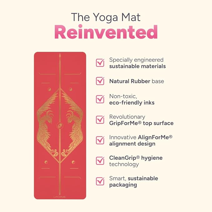 Liforme Zodiac New Year Collection - Free Yoga Bag Included - Patented Alignment System, Warrior-like Grip, Non-Slip, Eco-friendly, Sweat-resistant, Long, Wide and Thick for Comfort