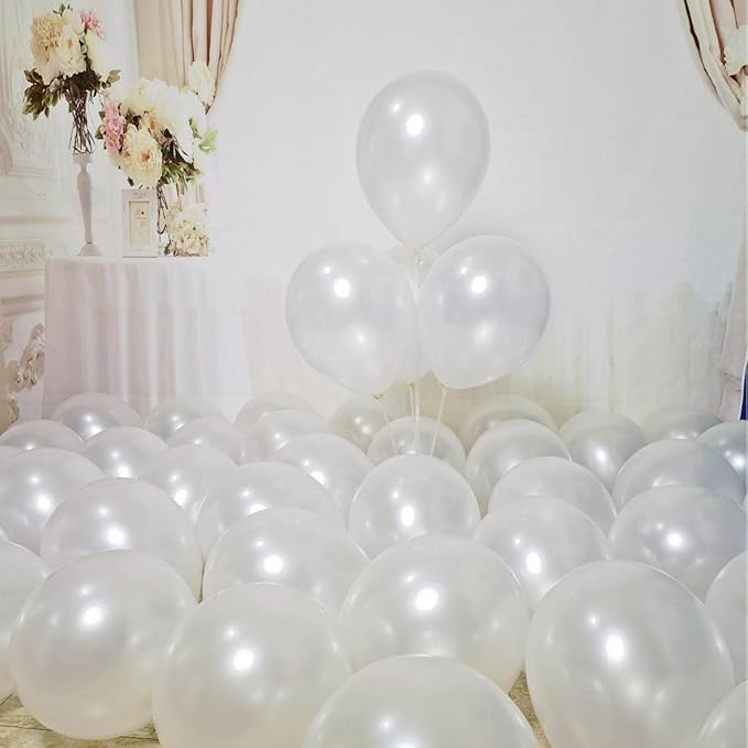 300 Pack White Pearl Balloons 12 inch Pearl White Latex Party Balloon Bulk for Various Party Events Decorations