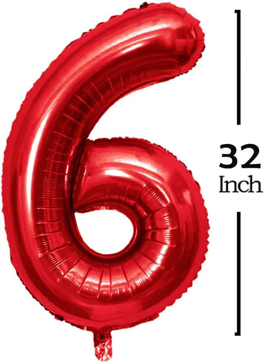 GOER 2026 Foil Number Balloons for 2026 New Year Eve Festival Party Supplies Graduation Decorations (Red,32 Inch)