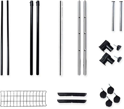 LiaMeE Adjustable Clothing Rack for Hanging Clothes, Heavy Duty Garment Rack with Wheels，Free Standing Rolling Clothes Rack with Shelf & Grid, Easy Assembly Standard Rod, Black & Chrome