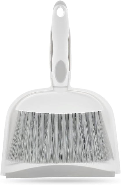Dust pan, Mini Dustpan and Brush Set, Small Broom and Dustpan Set, Small Hand Broom and dust pan Set, Whisk Broom, Dust pan and Brush for Desk, Table, Home, Kitchen Necessities (Gray)