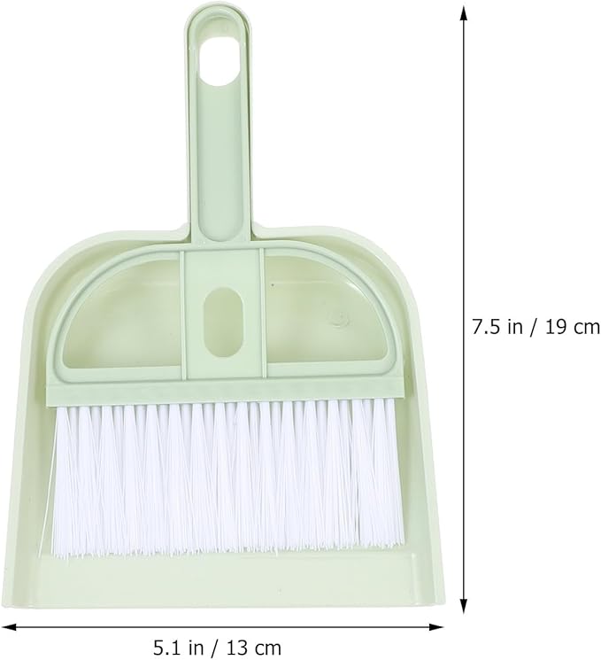 Handheld Mini Broom and Dustpan Set, 6pcs Desktop Cleaning Brush Kit for Pet Hair and Household Debris, Small Brooms with Dust Pans in Pink, Green, and Blue for Home and Office Use