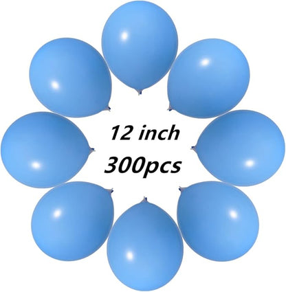 300 Pack Light Blue Balloons 12 inch Blue Latex Party Balloon Bulk for Various Party Events Decorations