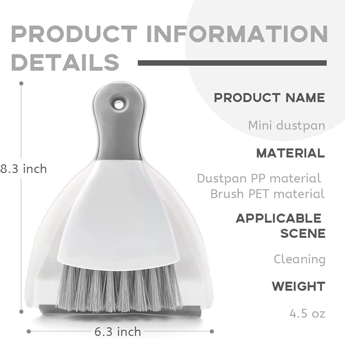 Small Dust Pan and Brush Broom - Dust Pan and Brush Set, Small Dustpan and Brush Set, Hand Broom and Dustpan Set, Dustpan with Brush, Dustpan and Brush Set is Daily Clean Tool for Family. （Gray 3 Set）