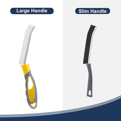 Hard Bristled Crevice Cleaning Brush Bathroom Gap Cleaning Brush Thin Grout Brush, Large Handle
