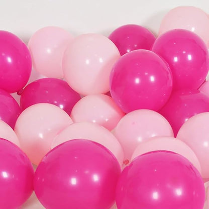 Pink Balloons, 100pcs Light Pink and Hot Pink Latex Balloons 12 Inch w/Ribbon for Women Grils Birthday Graduation Bachelorette Baby Shower Princess Anniversary Party Decorations