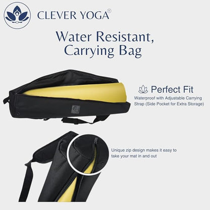 Premium Clever Yoga Mat - Extra Long Yoga Mat Suitable For All Yoga Types - Workout Mat For Home Or On The Go - Includes Our Perfect Fit Mat Bag
