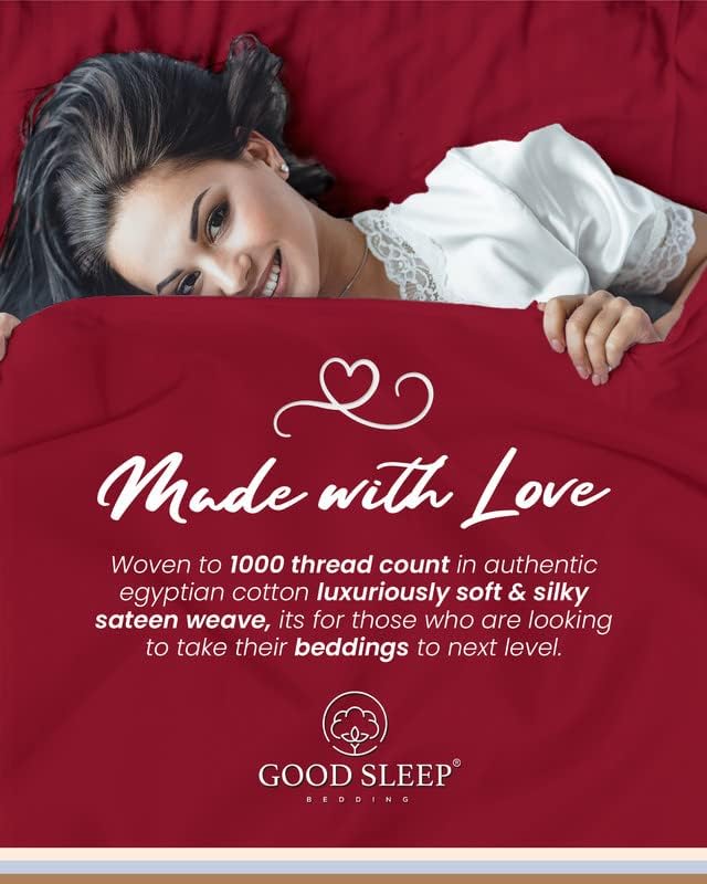 4 Pc Burgundy California King Sheet Sets, 1000 TC Egyptian Cotton Cal King Sheet Set for California King Bed Set,16 Inch Deep Pocket Cal King Bed Sheets - 1 Fitted Sheet,1 Flat Sheet & 2 Pillow Case