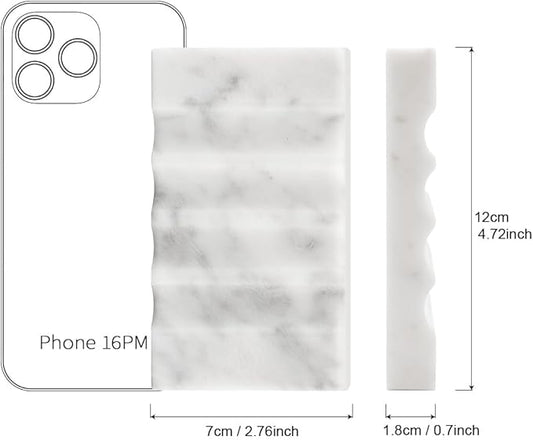 Real Marble Soap Dish for Shower Stone Tray Small Bar Soap Holder with Self Draining | Non-Slip, Luxury Bath Room Accessories (White)