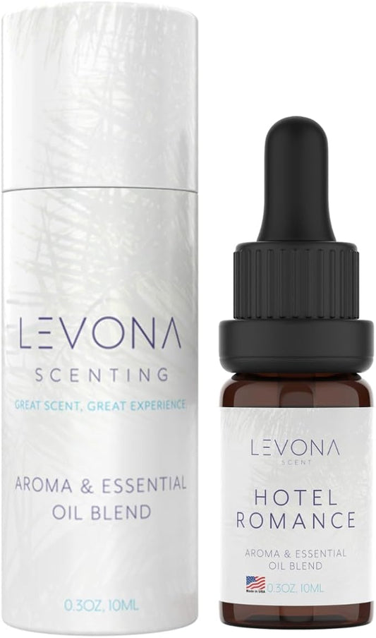Levona Scent Essential Oil - Aroma for Home, Office, Hotel & Spa, Ideal for Humidifiers & Diffusers, Fragrance with Grapefruit Peel, Fresh Lemon, Litsea - 10ml / 0.33 fl oz, Hotel Romance