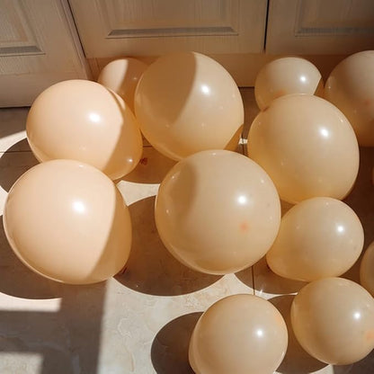 100pcs Retro Apricot Balloons - 18 inch, 12 inch, 10 inch & 5 inch Latex Party Nude Blush Skin Birthday & Baby Shower Balloons