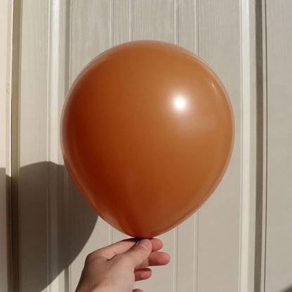100pcs Retro Cocoa Brown Balloons 18 inch +12 inch +10 inch +5 inch Dark Orange Balloon for Christmas Thanksgiving Birthday Party Graduation Baby Shower