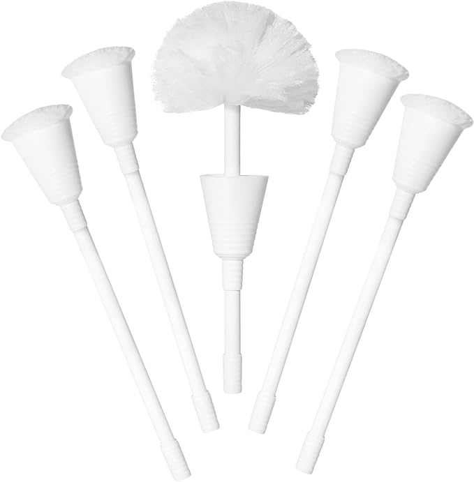 Don Aslett Johnny Mop | Set of 5 Toilet Brushes | 14" Handle to Easily Clean Toilet or Shower | Scratch Free Bowl Swab | Safe to Use with Your Favorite Toilet Bowl Cleaner