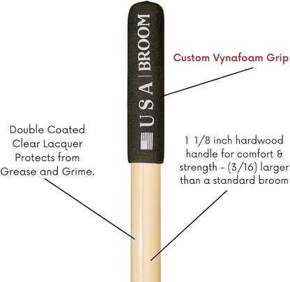 USA Broom 4 Pack Bundle – Heavy Duty Outdoor Push Brooms. Ideal for Asphalt, Concrete & Heavy Debris. Durable American-Made Construction with Steel Brackets and Stainless Steel Hardware, No Plastic