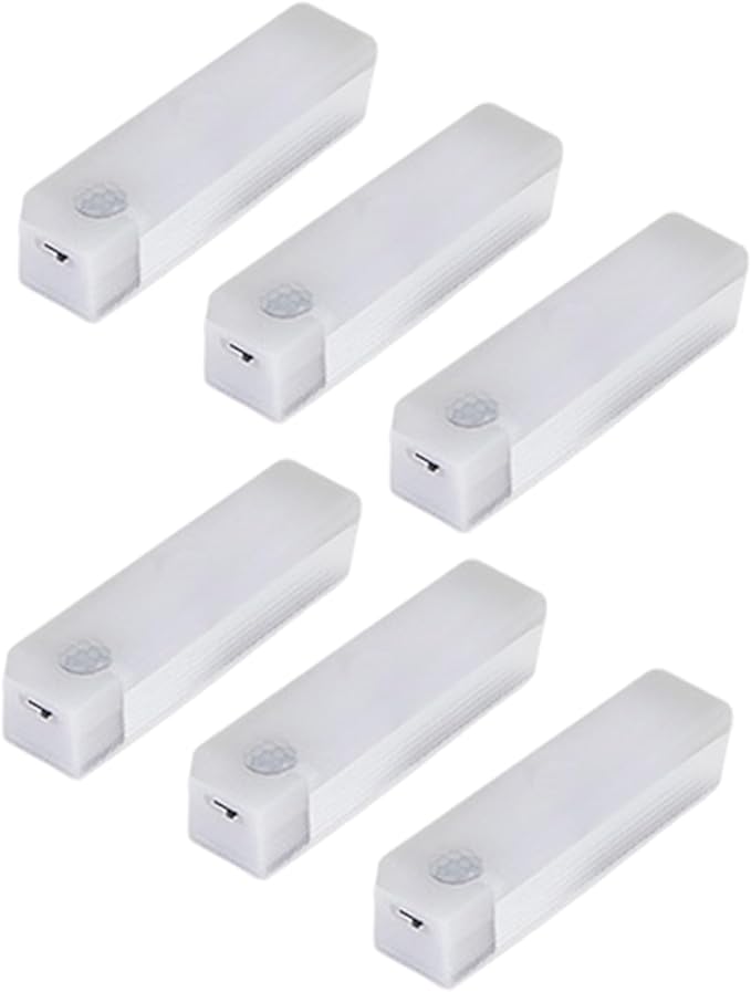 6PCS Magnetic Rechargeable LED Lights 4 Inch Dimmable Motion Sensor Light Indoor for Closet Under Cabinet Kitchen Counter Warm White
