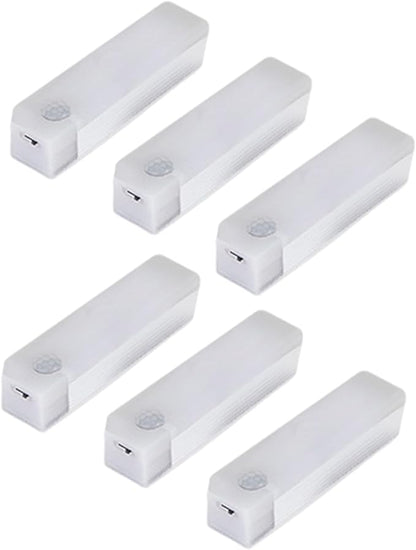 6PCS Magnetic Rechargeable LED Lights 4 Inch Dimmable Motion Sensor Light Indoor for Closet Under Cabinet Kitchen Counter Warm White