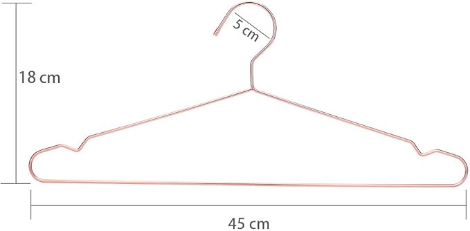 17.7" Strong Metal Wire Clothes Hangers, Coat Clothing Closet Rack, Standard Suit Hangers, Ideal for Everyday Use, 30 Pack, Copper