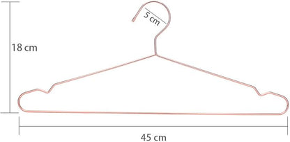 17.7" Strong Metal Wire Clothes Hangers, Coat Clothing Closet Rack, Standard Suit Hangers, Ideal for Everyday Use, 30 Pack, Copper