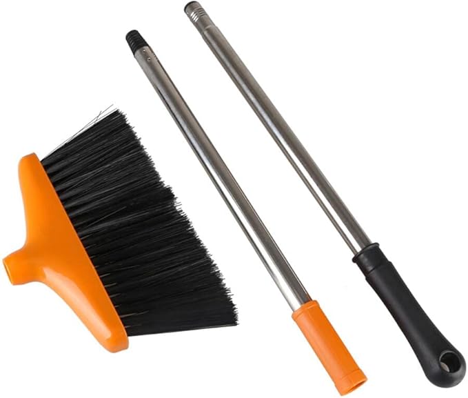 FGY Broom and Dustpan Set Stand Up Broom and Dust Pan Combo for Dog Cat Pets Home Use (Black)