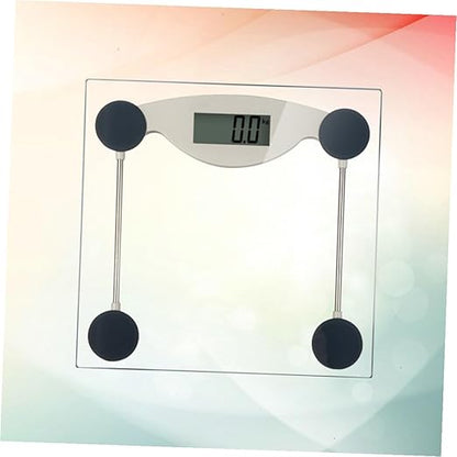 Transparent LCD Digital Bathroom Scale High-Accuracy Body Weight Scale with Resolution for Home Use with Overload and Battery Level Indication