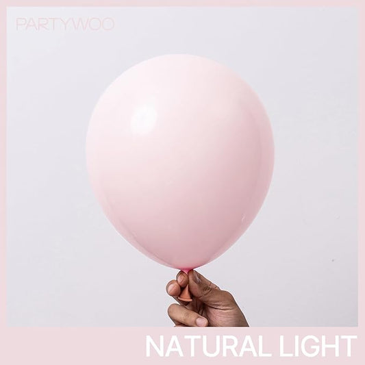 PartyWoo Light Pink Balloons 50 pcs 12 Inch Pastel Baby Pale Blush Pink Latex Balloons for Graduation Wedding Baby Shower Gender Reveal Princess Bachelorette Birthday Party Decorations Pink-Q01