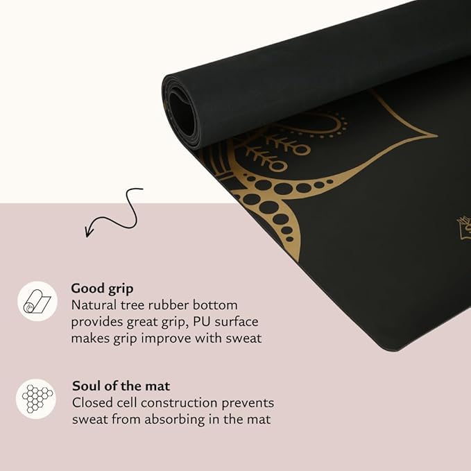 Shanti PU Yoga mat - Artist Designed, Premium eco friendly mats, Non Slip, Non Toxic, Great for Regular & Hot Yoga, Pilates and Work out (72 inch x 28 inch x 5mm Thick)k out (72 inch x 28 inch x 5mm Thick)