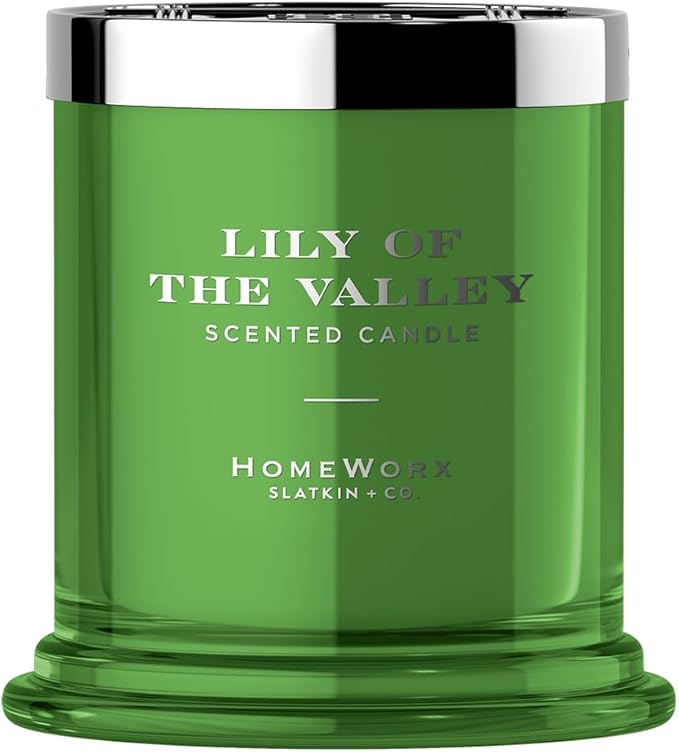 HomeWorx by SLATKIN + CO. Candle- Lily of The Valley, 8 oz. Premium Scented Candle - 25-35 Hours Burn Time