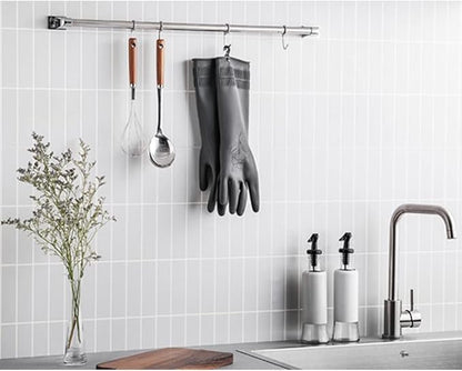 HOMSSEM Dishwashing Gloves with Hanging Hooks 2Pairs of Dish Gloves Latex Navy, Gray Rubber Gloves for Cleaning