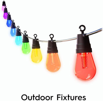 Cync GE Dynamic Effects Smart Cafe Lights, Color Changing Patio String Lights, Compatible with Alexa and Google, 48ft