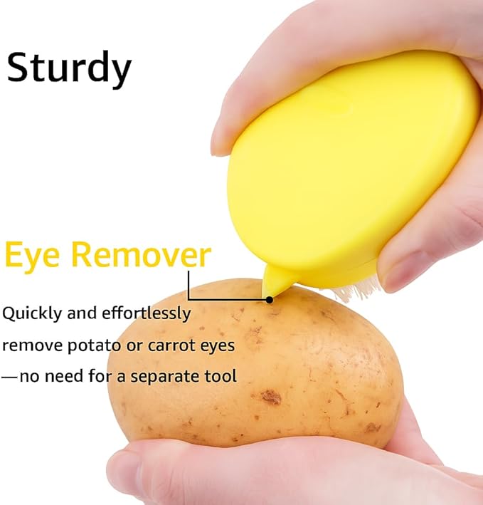 Premium Veggie Brush The Scrubber for Potato Eyes,a Potato Scrubber Suitable for Root Vegetables & Delicate Fruits,a Dual-use Fruit and Vegetable Brush, Your Kitchen Essential