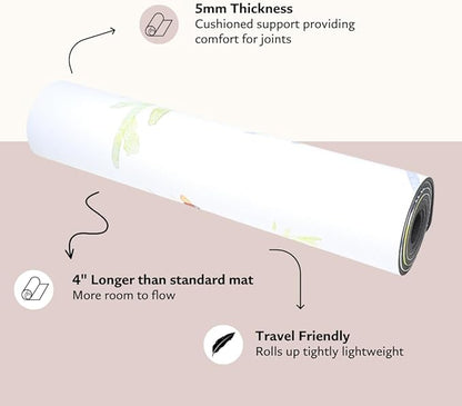 TPE Yoga Mat - Artist Designed, Premium eco friendly mats, Non Slip, Non toxic, Great For Regular & Hot Yoga, Pilates and Workouts (72 inch x 24 inch x 6mm thick)