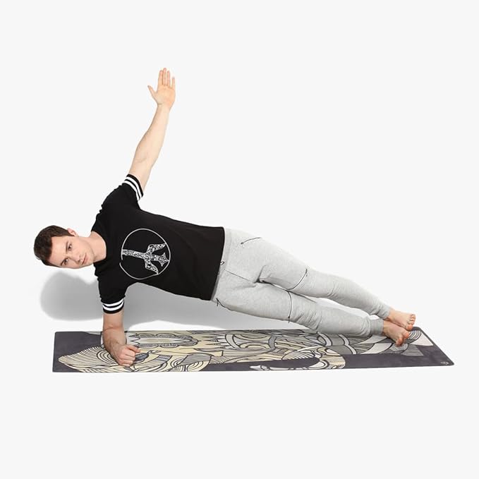 Suede yoga mat - Premium Printed Natural Eco-friendly Non-Slip Mat Great for Hot Yoga, Pilates, Workouts (72 inch x 24 inch x 3mm thick)