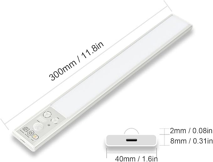 ciciglow Under Cabinet Lighting, Rechargeable Motion Sensor Light, Indoor Lighting, 3 Color Temperature Dimmable, Wireless Closet Lamp for Kitchen, Stair, Pantry