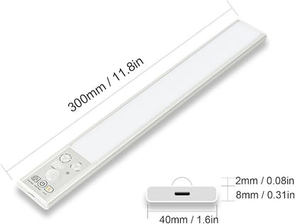 ciciglow Under Cabinet Lighting, Rechargeable Motion Sensor Light, Indoor Lighting, 3 Color Temperature Dimmable, Wireless Closet Lamp for Kitchen, Stair, Pantry