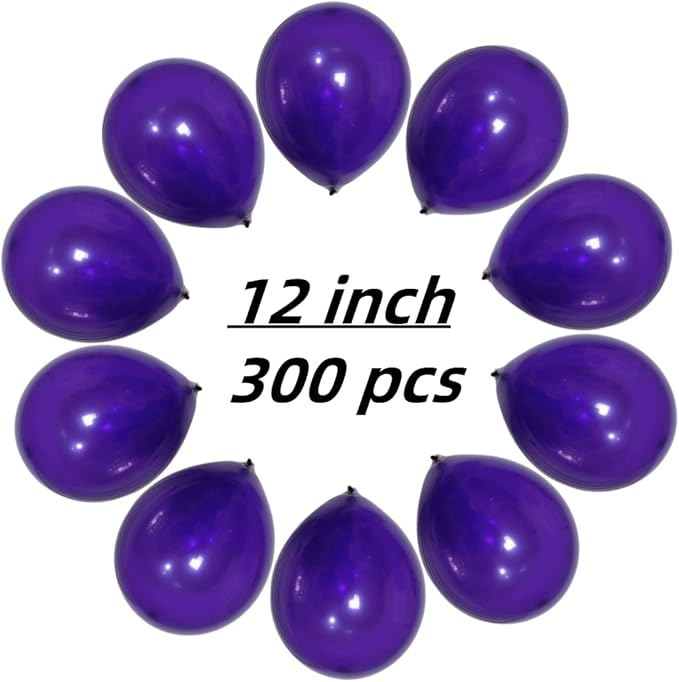 300 Pack Dark Purple Balloons 12 inch Dark Purple Latex Party Balloon Bulk for Various Party Events Decorations