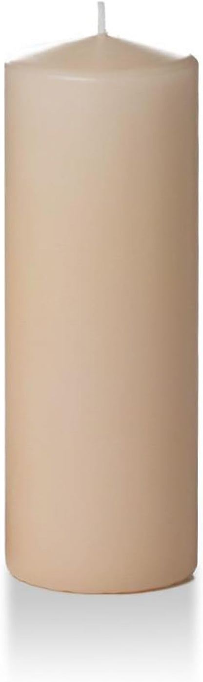 Yummi 3" x 8" Sandstone Round Pillar Candles - 3 per Pack