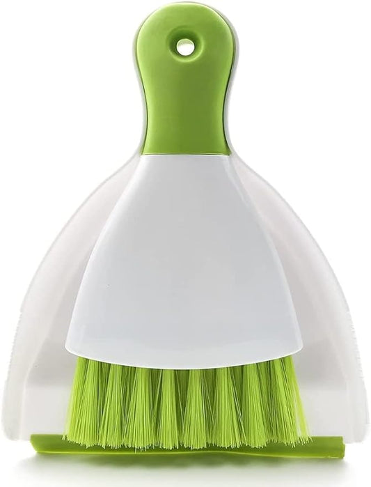 Dust pan Broom Brush Dustpan - Small Broom and Dustpan Set, Mini Dust pan, Small Dustpans and Brush Set for Home Cleaning, Sofa,Desk,Guinea Pig Cage,Cat Litter, etc. (Green (1set)