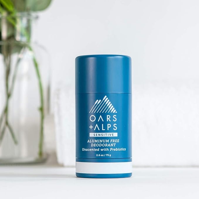 Oars + Alps Aluminum Free Deodorant for Men and Women, Dermatologist Tested and for Sensitive Skin, Travel Size, Unscented, 1 Pack, 2.6 Oz