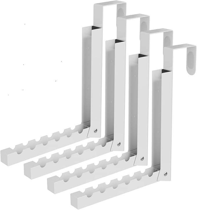 Over The Door Hanger Folding Clothes Drying Rack, Folding Hanging Coat Rack for Indoor Laundry Room Compact Small Space Foldable Portable Clothing Hanger Hook Collapsible- 4 Pack (White)