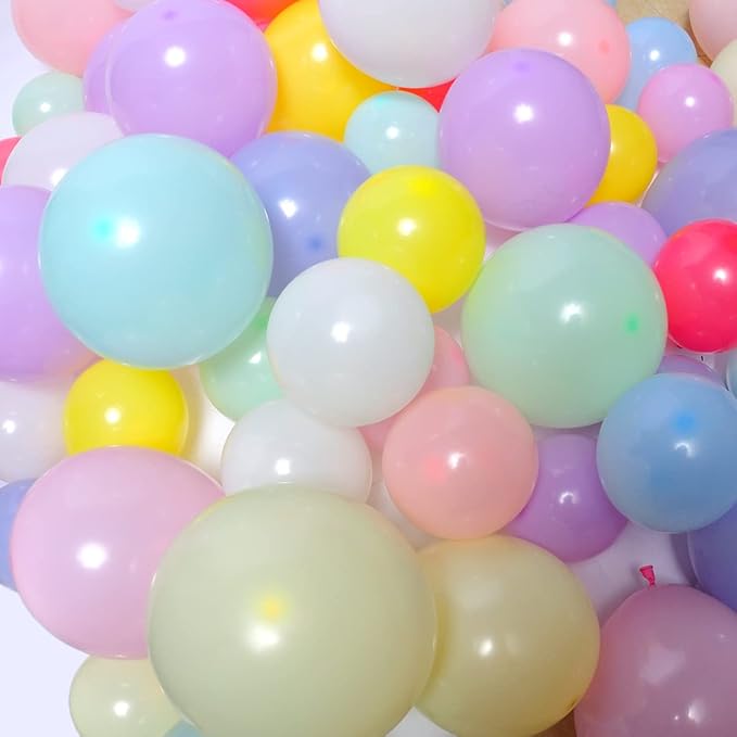 200 Pcs Pastel Balloons 10 Inch and 5 Inch Assorted Macaron Candy Colored Latex Balloons Pastel Rainbow Balloons Different Sizes 12 Kinds Colors Party Balloons