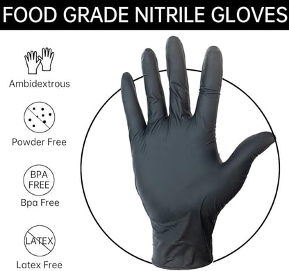 Disposable Nitrile Gloves,Latex Free Rubber Cleaning Gloves 5 Mil,Food Safe Cooking Gloves Working Gloves