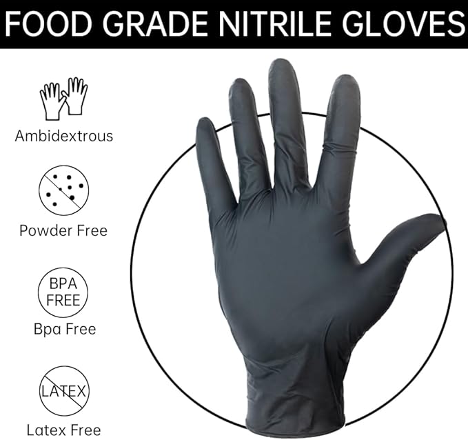 Disposable Nitrile Gloves,Latex Free Rubber Cleaning Gloves 5 Mil,Food Safe Cooking Gloves Working Gloves