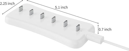 USB Under Cabinet Lighting Charging Station with 6 Type-c Charging Ports, Portable Motion Sensor Light Indoor Multi-Light Storage & Charging Base, Reduction in Recharge Duration