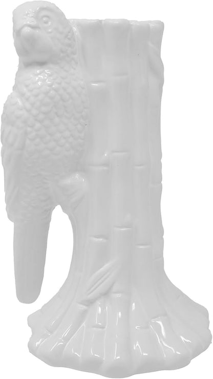 Lilly Pulitzer Taper Candle Holder, Cute Candlestick Holder Decor for Mantle or Centerpiece, Resort White (Parrot)